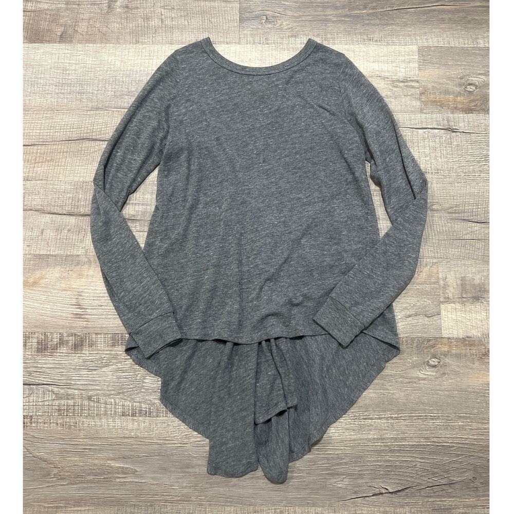 Nation LTD Size 3 Medium Long Sleeve Hi Low Gray Pullover Top Classic Flowy